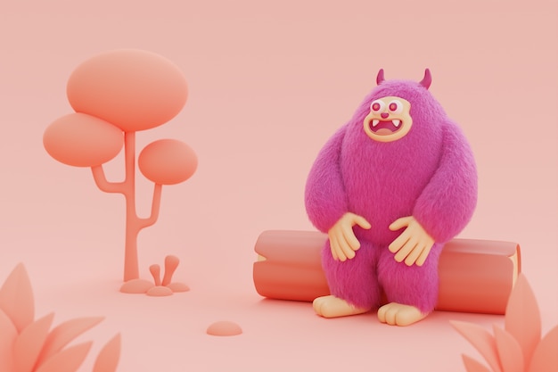 Photo Gratis render 3d yeti