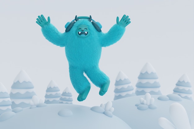 Photo Gratis render 3d yeti