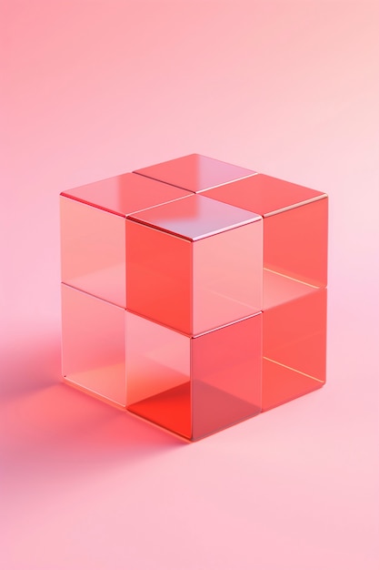 Foto gratuito renderización en 3d del cubo geométrico