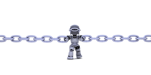 Foto gratuito robot sujetando cadena