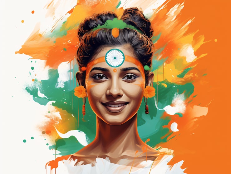 Photo Gratis seni digital perayaan hari republik india dengan wanita