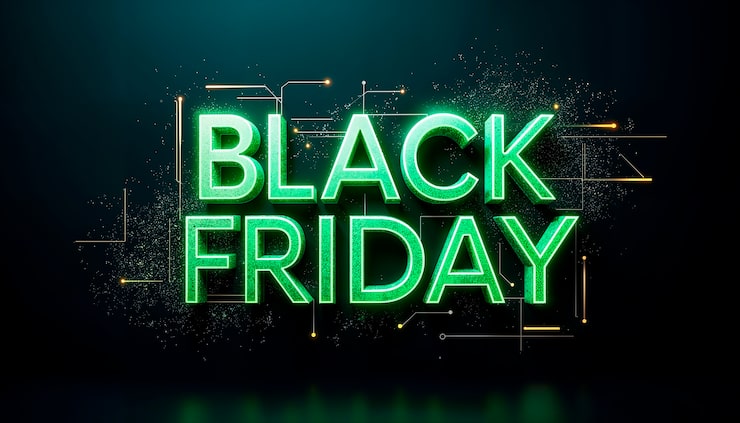 Foto gratuito signo de ventas de viernes negro luz de neón