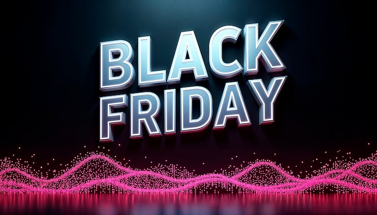 Foto gratuito signo de ventas de viernes negro luz de neón