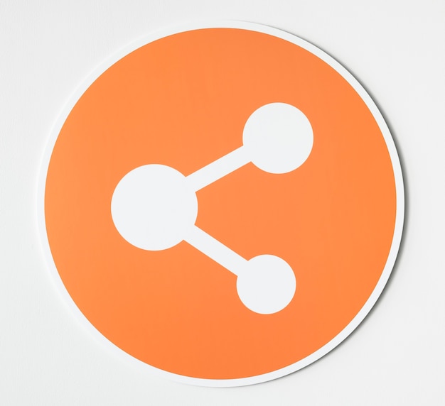 Foto gratuito símbolo naranja de compartir icono