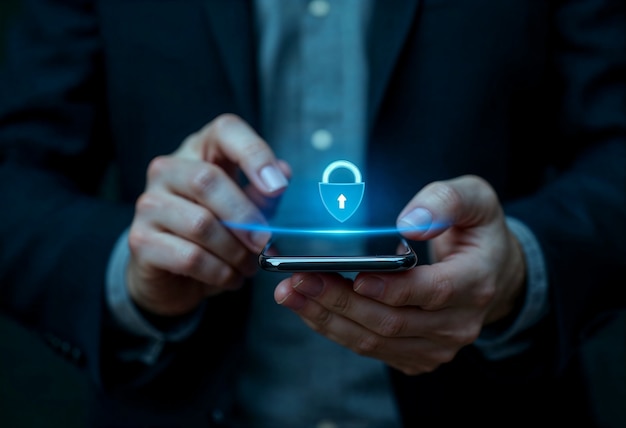 Photo Gratis smartphone aman dan perlindungan data