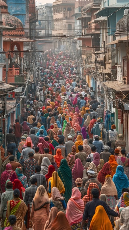 Photo Gratis suasana ramai kota di india