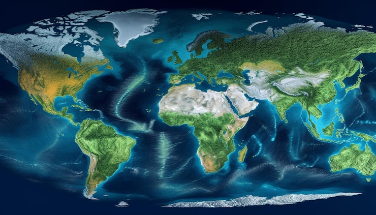 Foto gratuito topografía y naturaleza del planeta tierra a la vista generada por ia