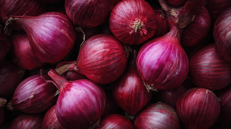 Photo Gratis tumpukan bawang merah cerah