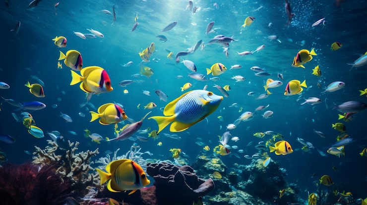 Foto gratuito bel pesce sottomarino
