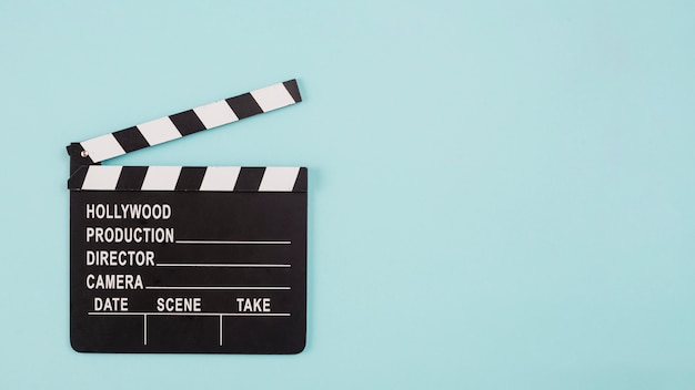 Foto gratuito clapperboard e copyspace