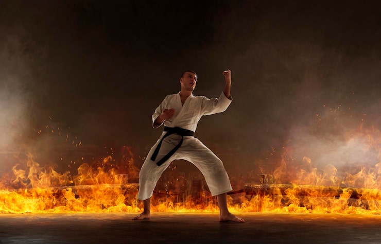 Foto gratuito combattitori di karate