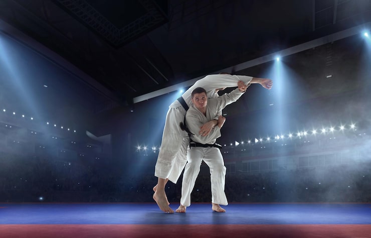 Foto gratuito combattitori di karate