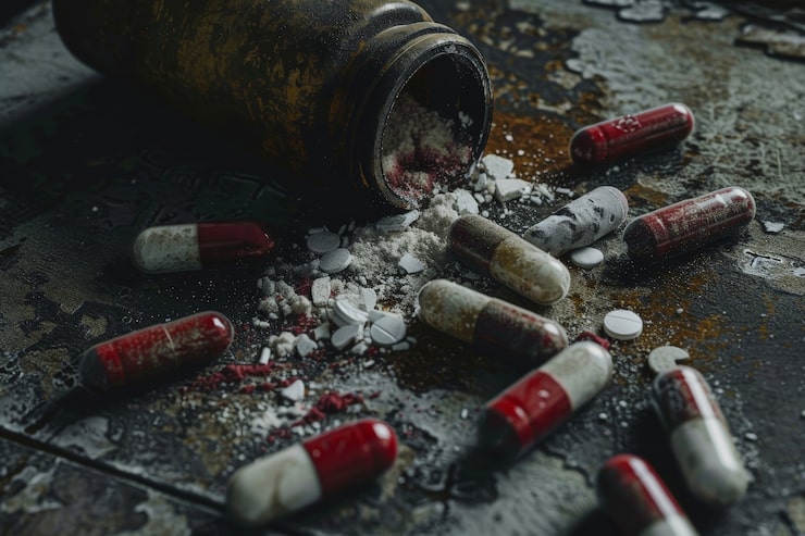 Foto gratuito medicamenti in ambiente buio