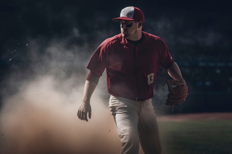 Foto gratuito primo piano sull'atleta che gioca a baseball