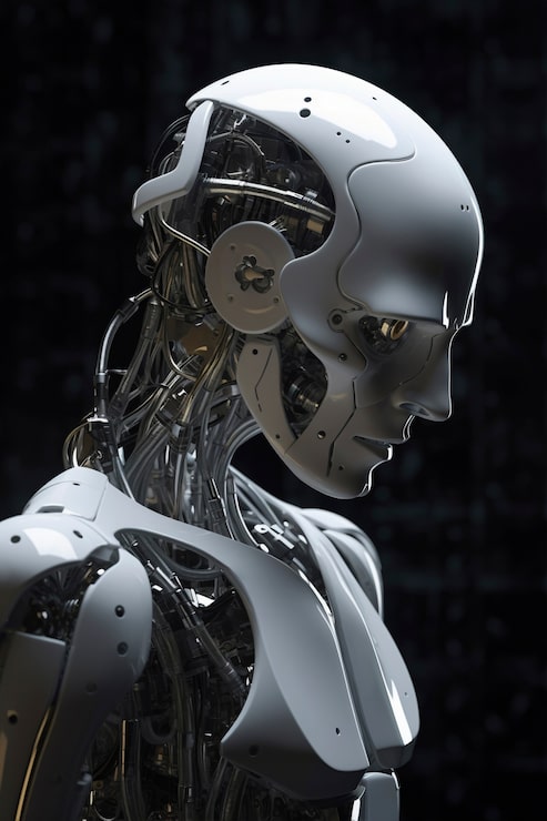 Foto gratuito robot antropomorfo all'interno