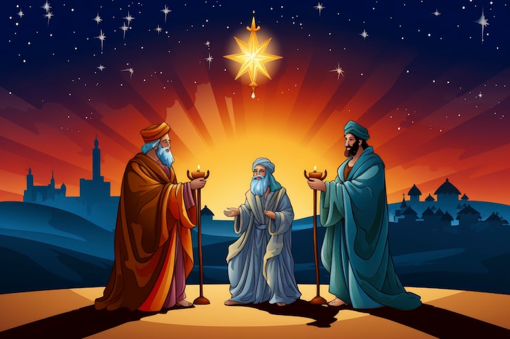 Foto gratuito tre uomini arabi con le candele