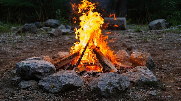 Foto fuoco da campeggio
