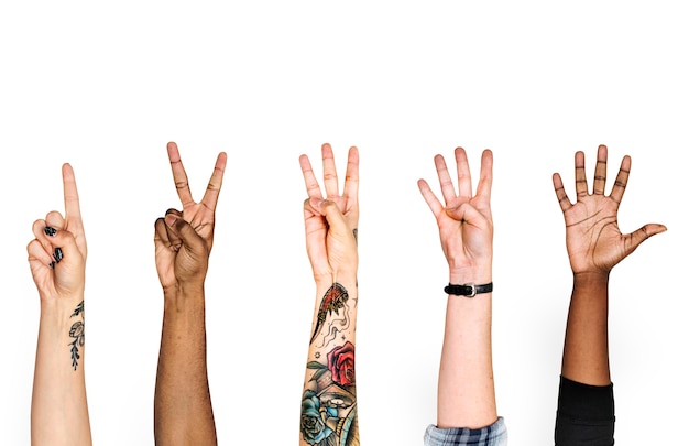 Foto gesto della mano isolato