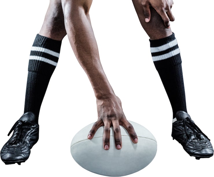 Foto giocatore di rugby che si prepara a calciare il pallone