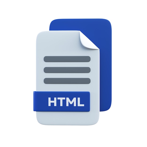 Photo ikon file html render 3d