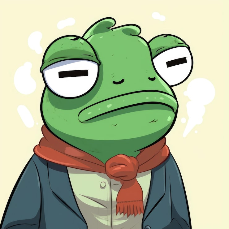 Photo karakter kartun pepe the frog generative ai