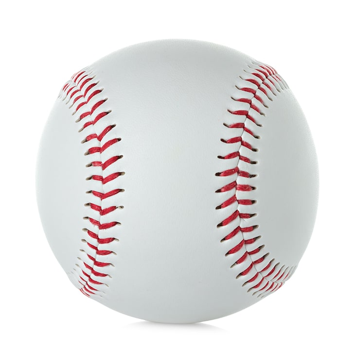 Foto palla da baseball isolato su sfondo bianco