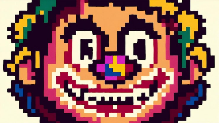 Foto pixel art design ritratto bitmap