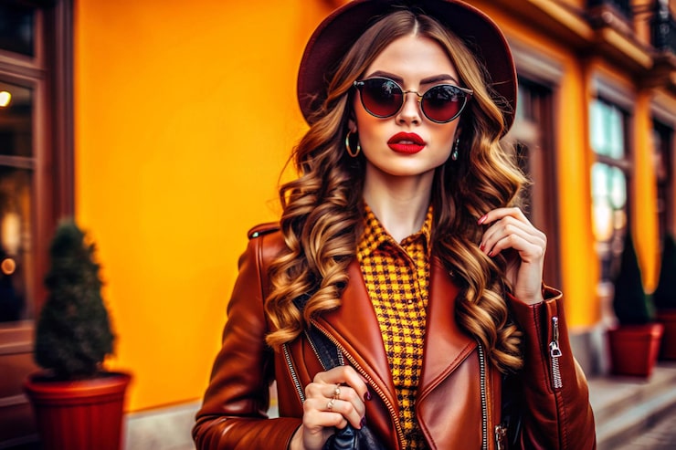 Foto ragazza alla moda con gli occhiali da sole
