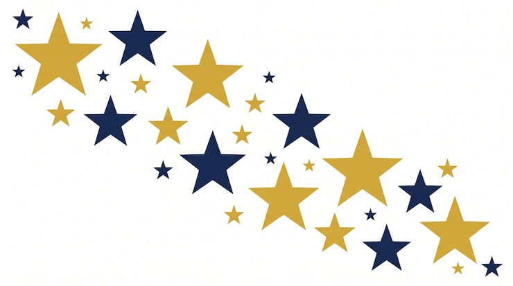 Foto sfondo con stelle sparse oro e blu scuro