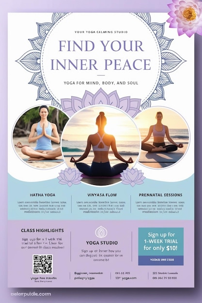 Foto un poster per uno studio di yoga