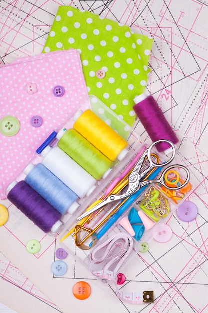 Foto vari accessori per cucire il cucito