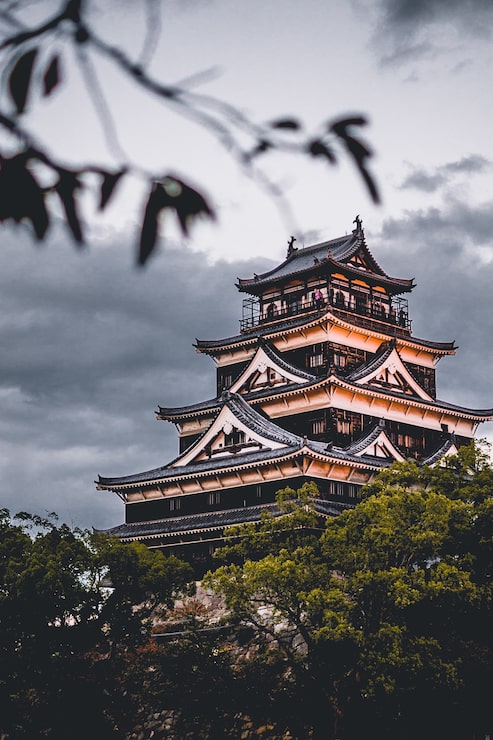 Foto grátis castelo himeji em dia nublado
