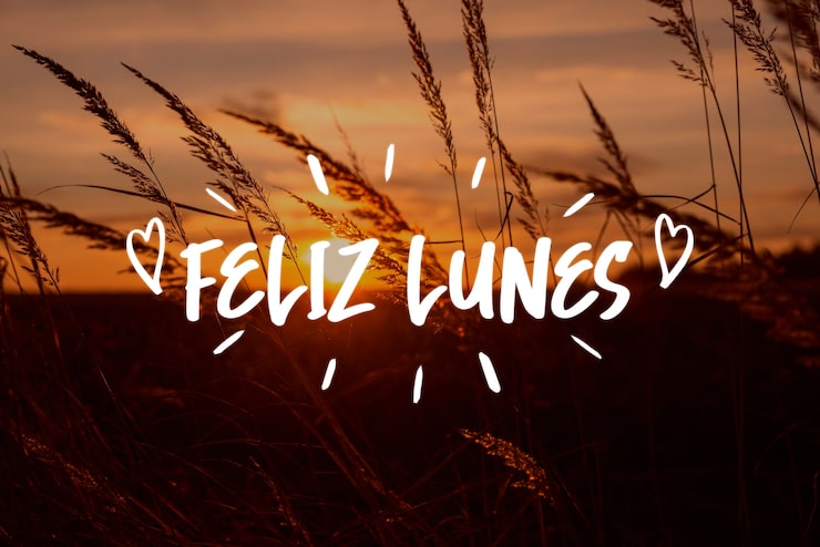 Foto grátis feliz conceito de segunda-feira com pôr do sol