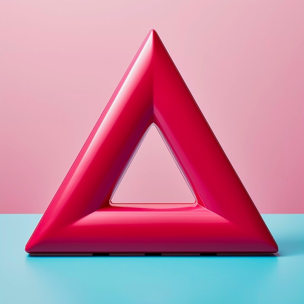 Foto grátis renderização 3d do triângulo de néon