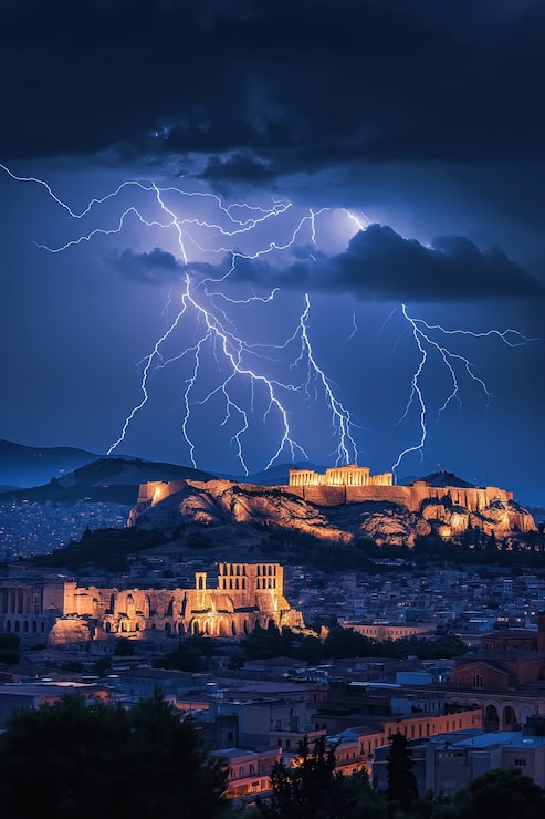 Foto grátis trovoada sobre a cidade