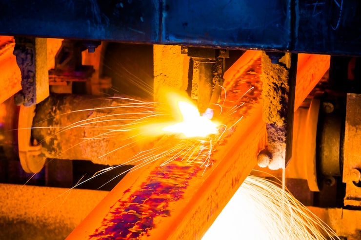 Kostenlose Foto innenansicht einer stahlfabrik
