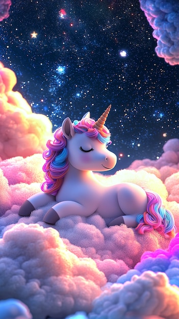 Kostenlose Foto schöne einhorn-illustration in 3d