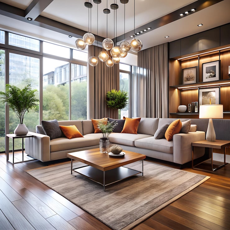 Foto diseño de interiores sala de estar casa moderna