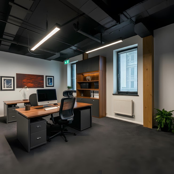 Foto espacio de oficina moderno para profesionales