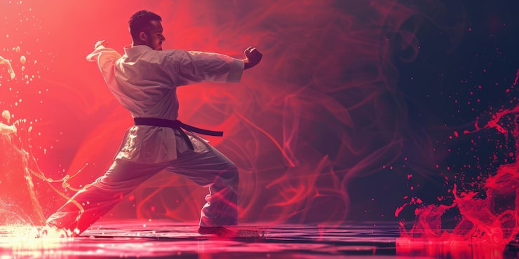 Foto karate-kämpfer in aktion