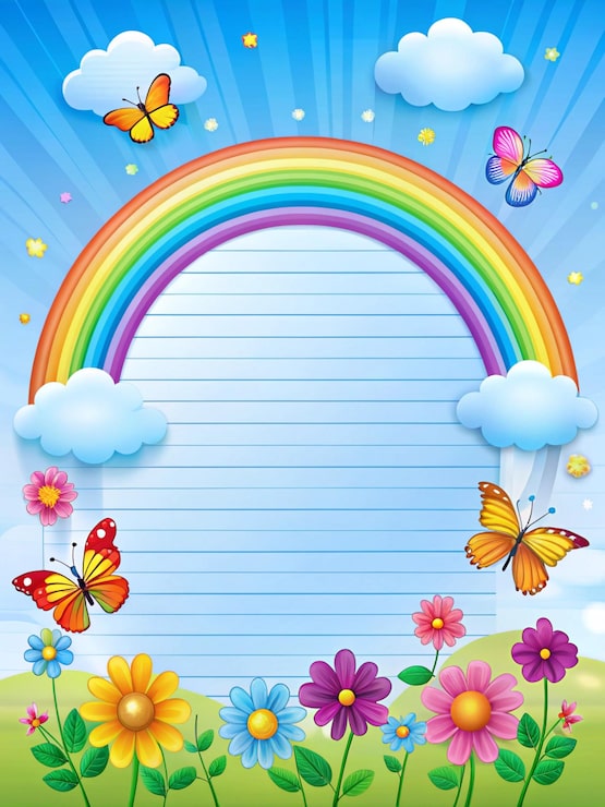 Foto marco de papel blanco arco iris