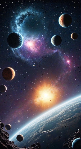 Foto o universo no espaço com estrelas