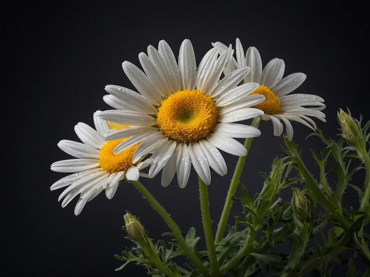 Foto um close-up de uma flor com o número 3 nele