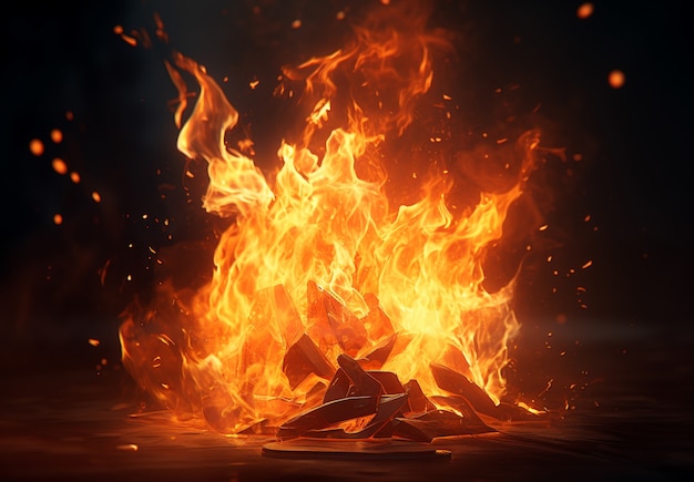 무료 Photo 3d 불꽃과 함께 불꽃