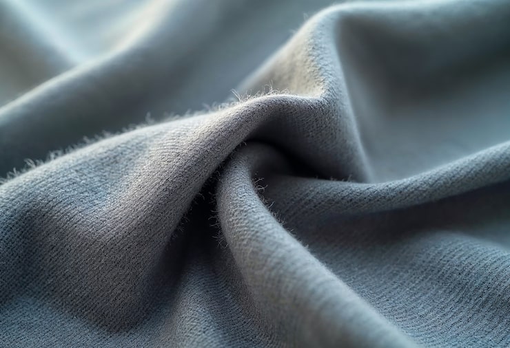 Close up on texture of linen fabric