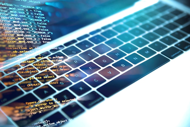 Бесплатный Фотография фон программирования с текстом html
