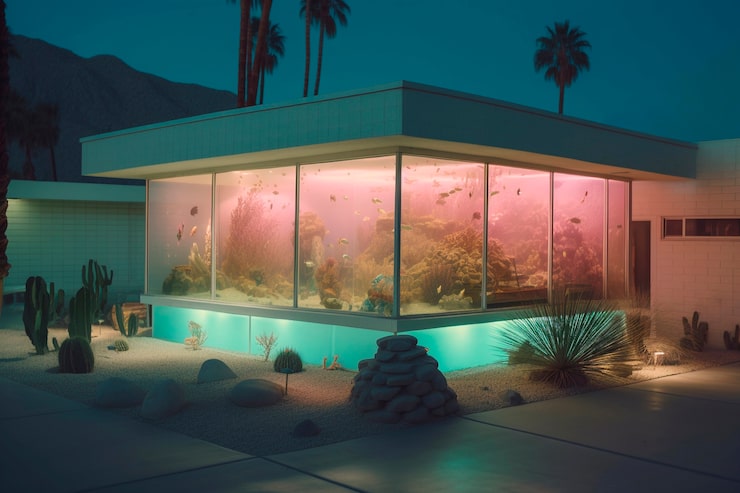 Scene with life on a fantasy extraterrestrial planet
