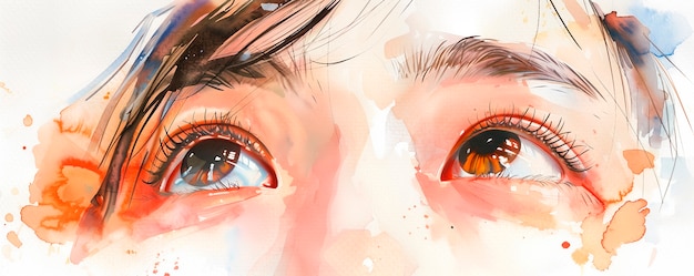 ฟรี Photo ภาพประกอบดวงตาแบบสีน้ำ