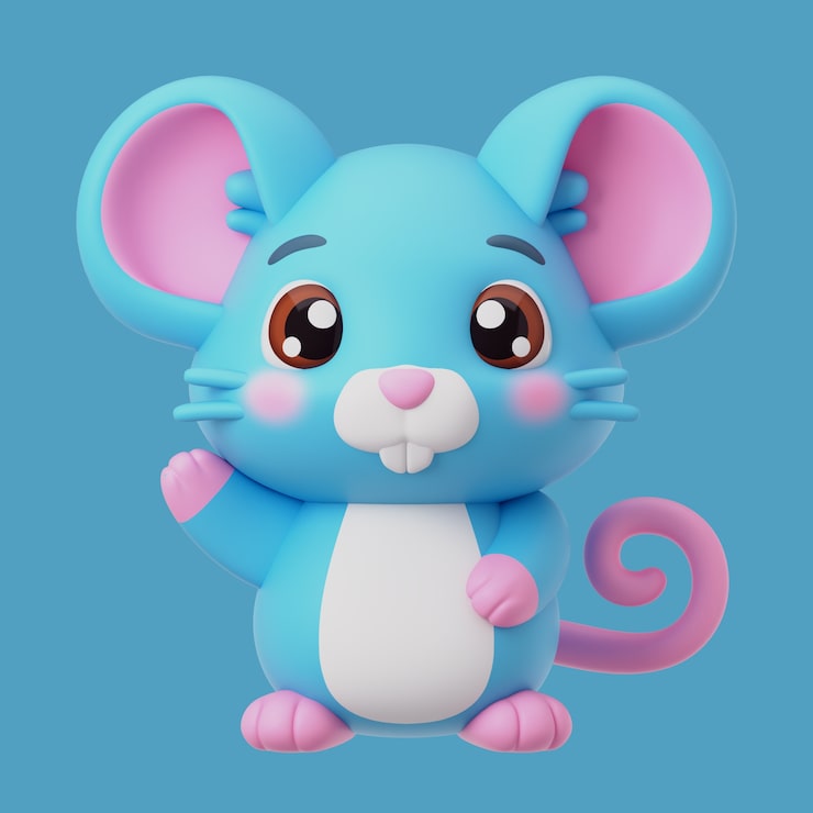 3d rendering of kawaii animal icon