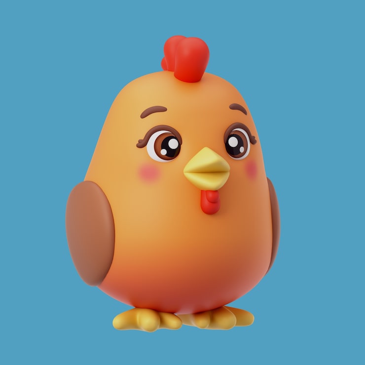 3d rendering of kawaii animal icon